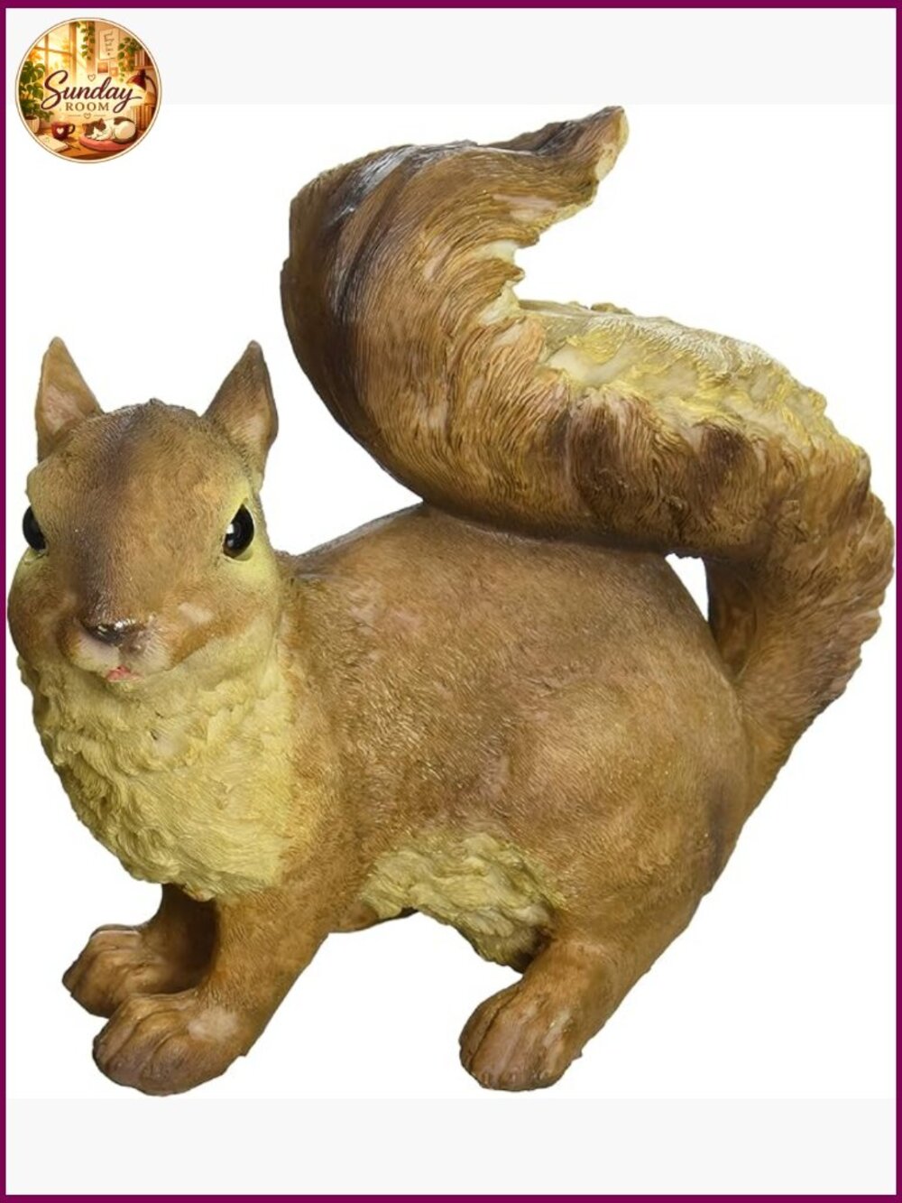 Garden Statue Woodland Squirrel Cast Stone Resin 7 Inch Outdoor Decor